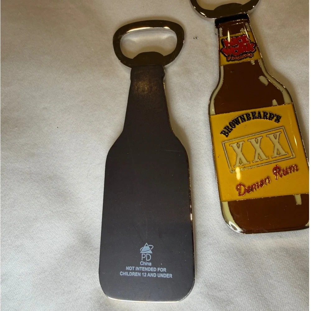 Set‎ of 2 Brownbeards Demon Rum Magnetic Bottle Openers Nice Work Enamel Metal